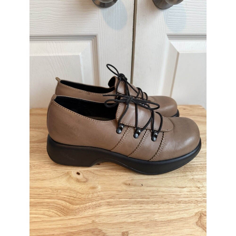 Dansko Brown & Black Janika Chunky Oxford Platform Mary Jane Comfort Clog 8 - Picture 3 of 12